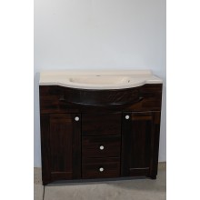 Mascare lavoar, cu uși și sertare, lemn masiv, 100 x 57 x 87 cm